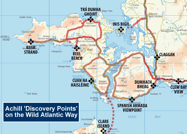 Wild Atlantic Way Discovery Points on Achill and surrounding areas